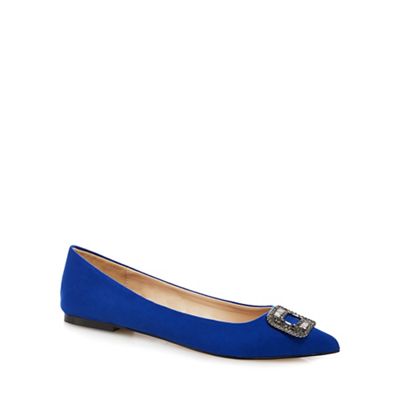 J by Jasper Conran Blue suede embellished flat shoes